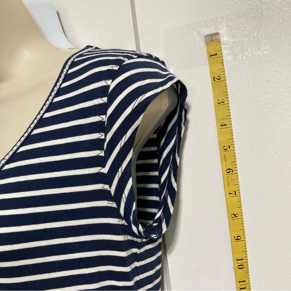 TOAD and CO Marley Blue and White Nautical Striped Short Sleeve Pocket Dress - Picture 9 of 13